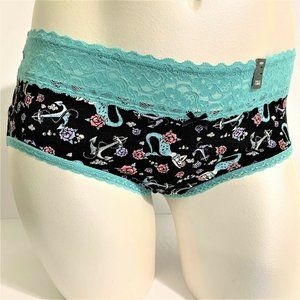 Torrid Cheeky Panties Underwear Tattoo Mermaid Roses Anchor Lace Plus Size 6 30